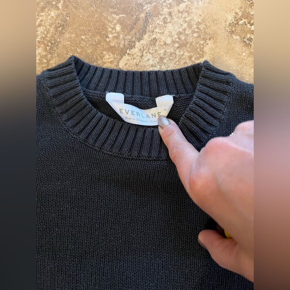Everlane "The Open Knit Tank Vest" Black Side Slit - Size Medium - Picture 5 of 12